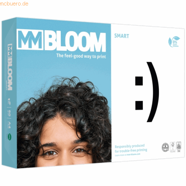 5 x MMBLOOM Kopierpapier Smart A4 80g/qm VE=500 Blatt weiß von MMBLOOM