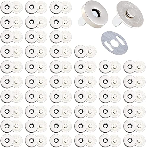 Silberne Magnet-Knöpfe für Handtaschen, Geldbörsen, Taschen, Kleidung, Leder, Nähen, Basteln, 100 Stück, 14 mm von MMBOX