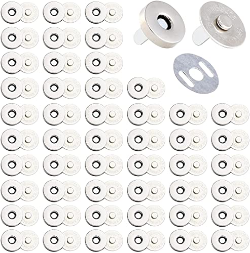 Silberne Magnet-Knöpfe für Handtaschen, Geldbörsen, Taschen, Kleidung, Leder, Nähen, Basteln, 100 Stück, 14 mm von MSYU