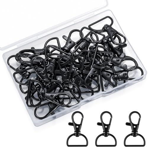 25 Stück Schwarz Karabiner Schlüsselanhänger Karabinerhaken Schlüsselanhänger mit Karabinerverschluss, Karabinerhaken mit Drehgelenk D-Ring Schlüsselringe für Taschen DIY Handwerk Makramee Zubehör 25 Stück Schwarz Karabiner Schlüsselanhänger Karabinerhaken Schlüsselanhänger mit Karabinerverschluss, Karabinerhaken mit Drehgelenk D-Ring Schlüsselringe für Taschen DIY Handwerk Makramee Zubehör von MMDBD