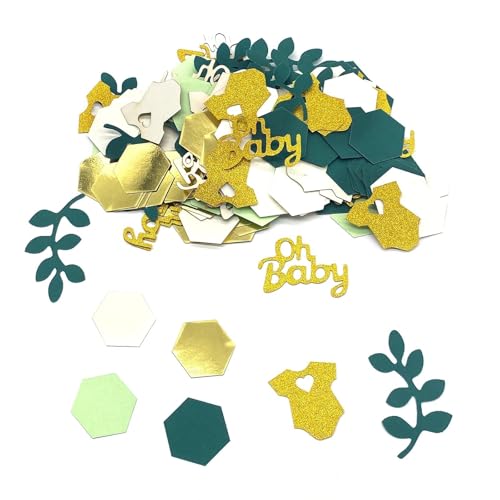 MMDOCO 200 Stk Oh Baby Deko Konfetti Gold Grün, Glitzer Babyparty Tischdeko, Tischdeko Babyparty, Streudeko Confetti für Baby Shower Deko, Gender Reveal Party und Geburtstag Party MMDOCO 200 Stk Oh Baby Deko Konfetti Gold Grün, Glitzer Babyparty Tischdeko, Tischdeko Babyparty, Streudeko Confetti für Baby Shower Deko, Gender Reveal Party und Geburtstag Party von MMDOCO