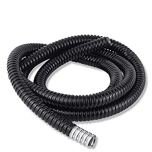 MMLFX 5m Länge schwarzer Kunststoff beschichteter Metallschlauch wasserdicht Gewindegewellte Flexible Rohrkabels Line-Hülseprotektor (Size : ID 10mm x 5M) von MMLFX