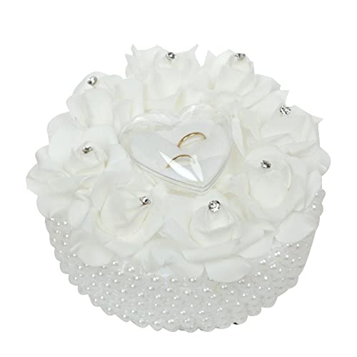 MMSKY Kissen mit Blumenverzierung, Hochzeitskissen, Rosen-Blumenmädchenkorb für Jubiläumsdekoration MMSKY Kissen mit Blumenverzierung, Hochzeitskissen, Rosen-Blumenmädchenkorb für Jubiläumsdekoration von MMSKY