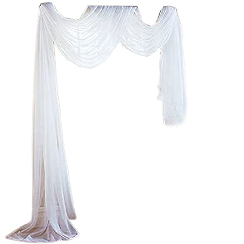 MMSKY Weißer durchsichtiger Betthimmel, eleganter Voile-Vorhang, Fensterschal, Volant, Outdoor-Zeremonie, Hochzeit, Bogenvorhänge, Dekoration MMSKY Weißer durchsichtiger Betthimmel, eleganter Voile-Vorhang, Fensterschal, Volant, Outdoor-Zeremonie, Hochzeit, Bogenvorhänge, Dekoration von MMSKY