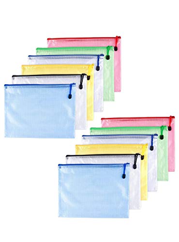 Dokumentenmappe, 12 Stück, aus PVC, mit Reißverschluss, Schule, Büro, Magazine, Dokumente; schwarz, blau, weiß, gelb, grün, rot B5 Dokumentenmappe, 12 Stück, aus PVC, mit Reißverschluss, Schule, Büro, Magazine, Dokumente; schwarz, blau, weiß, gelb, grün, rot B5 von MMY