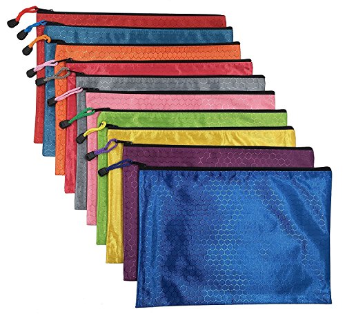 MMY - 10 Stück Dokumentenmappe mit Perlen, matt, Fußball, Tasche, PVC, Reißverschluss, Dokumentenmappe, 10 Stück (A5) von MMY