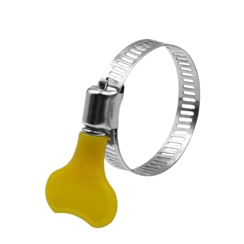 MMYUAK Schlauchklemme 10 stücke Einstellbare Gelb Kunststoff Griff Hand Twist Schlauch Klemmen Wurm Fahren Edelstahl Rohr Clips für Poolschlauch, Waschmaschine Schlauch(32-44mm (10pcs)) von MMYUAK
