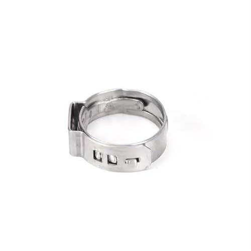 MMYUAK Schlauchklemme 50 Teile/los Schlauch Klemmen Rohr Clips Edelstahl Einzigen Ohr Schlauch Klemmen Mini Clips EIN Ohr Rohr Klemme für Poolschlauch, Waschmaschine Schlauch(9.8-12.3mm) von MMYUAK