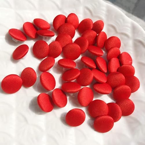 MMvolesy 50 rote 1,27 cm Satin-Knöpfe mit Schaft und Knopfloch-Set für Brautkleid, Satin-Bluse, Abschlussballkleid & formelles Kleid von MMvolesy