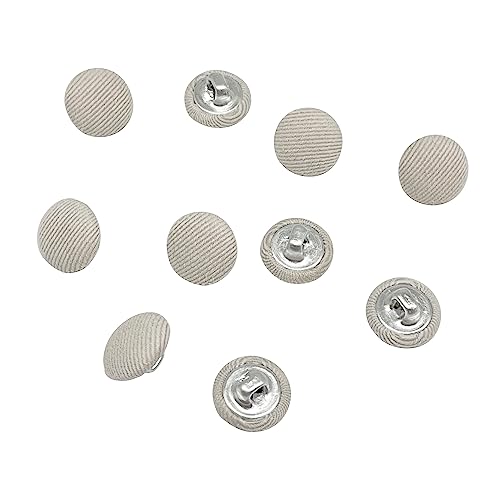 MMvolesy Beigefarbener Stoff mit Metallschaft, runde Knöpfe für Anzüge, Kleider, Blusen, Hemden, DIY, Nähen, 10 mm, 10 Stück MMvolesy Beigefarbener Stoff mit Metallschaft, runde Knöpfe für Anzüge, Kleider, Blusen, Hemden, DIY, Nähen, 10 mm, 10 Stück von MMvolesy