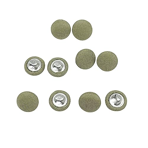 MMvolesy Grüner Stoff mit Metallschaft überzogen runde Knöpfe für Anzüge, Kleider, Blusen, Hemden, DIY, Nähen, 10 mm, 10 Stück MMvolesy Grüner Stoff mit Metallschaft überzogen runde Knöpfe für Anzüge, Kleider, Blusen, Hemden, DIY, Nähen, 10 mm, 10 Stück von MMvolesy