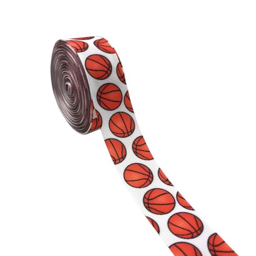 MMvolesy Ripsbänder mit Basketball-Muster, Cartoon-Druck, 9,1 m, 25 mm, DIY, handgefertigte Materialien für Geschenkverpackung, Weihnachten, Hochzeitsdekoration MMvolesy Ripsbänder mit Basketball-Muster, Cartoon-Druck, 9,1 m, 25 mm, DIY, handgefertigte Materialien für Geschenkverpackung, Weihnachten, Hochzeitsdekoration von MMvolesy