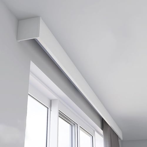 Deckenmontage Fenster Valance Box, Cuttable Metal -Vorhangpelmet ohne Spuren, Blackout Decorative Cornice Board für Wohnzimmer, Schlafzimmer Deckenmontage Fenster Valance Box, Cuttable Metal -Vorhangpelmet ohne Spuren, Blackout Decorative Cornice Board für Wohnzimmer, Schlafzimmer von MNBVH
