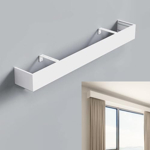 Wandmontage Vorhangpelmetkiste ohne Spuren, 3ft 4ft 5ft 6ft 8ft 10ft 16ft Fenster Gesims Valance Box, Metall Cornice Boards für Fenster Wandmontage Vorhangpelmetkiste ohne Spuren, 3ft 4ft 5ft 6ft 8ft 10ft 16ft Fenster Gesims Valance Box, Metall Cornice Boards für Fenster von MNBVH