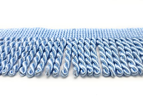 MNJ-TRIMMINGS Bullion Fransen, 13 m, 6,5 cm breit, Hellblau von MNJ TRIMMINGS