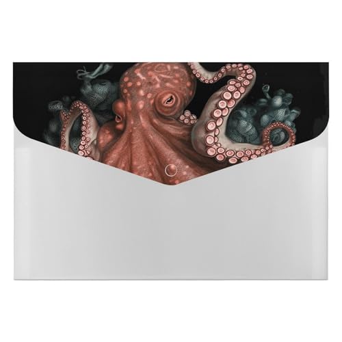 Akkordeon-Aktenordner, Fächermappe mit 6 Fächern, Oktopus, verschlungene Akkordeon-Ordner, tragbare Dokumenten-Organizer, Tasche, A4-Papieraktenhalter für Büro, Rechnungen, Quittungen Akkordeon-Aktenordner, Fächermappe mit 6 Fächern, Oktopus, verschlungene Akkordeon-Ordner, tragbare Dokumenten-Organizer, Tasche, A4-Papieraktenhalter für Büro, Rechnungen, Quittungen von MNVTSKOP