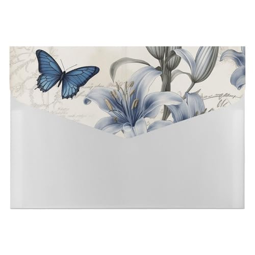 Akkordeon-Aktenordner, Fächermappe mit 6 Fächern, blaue Blume, Akkordean-Ordner, tragbare Dokumenten-Organizer, Tasche, A4-Papier-Aktenhalter für Büro, Rechnungen, Quittungen Akkordeon-Aktenordner, Fächermappe mit 6 Fächern, blaue Blume, Akkordean-Ordner, tragbare Dokumenten-Organizer, Tasche, A4-Papier-Aktenhalter für Büro, Rechnungen, Quittungen von MNVTSKOP