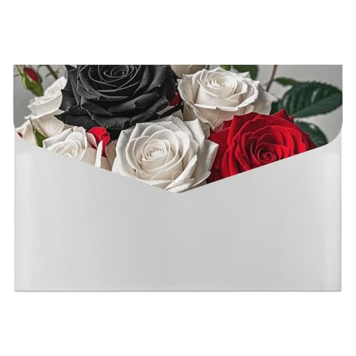 Akkordeon-Aktenordner, Fächermappe mit 6 Fächern, schwarz, weiß und rot, Rosen, Akkordeon-Aktenordner, Organizer, tragbare Dokumenten-Organizer, Tasche, A4-Papieraktenhalter für Büro, Rechnungen Akkordeon-Aktenordner, Fächermappe mit 6 Fächern, schwarz, weiß und rot, Rosen, Akkordeon-Aktenordner, Organizer, tragbare Dokumenten-Organizer, Tasche, A4-Papieraktenhalter für Büro, Rechnungen von MNVTSKOP