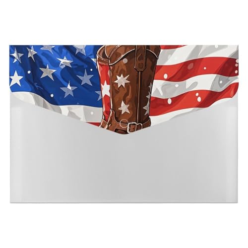Akkordeon-Aktenordner, Fächermappe mit 6 Taschen, Flagge mit Cowboystiefeln, Akkordean-Ordner, tragbarer Dokumenten-Organizer, Tasche, A4-Papieraktenhalter für Büro, Rechnungen, Quittungen Akkordeon-Aktenordner, Fächermappe mit 6 Taschen, Flagge mit Cowboystiefeln, Akkordean-Ordner, tragbarer Dokumenten-Organizer, Tasche, A4-Papieraktenhalter für Büro, Rechnungen, Quittungen von MNVTSKOP