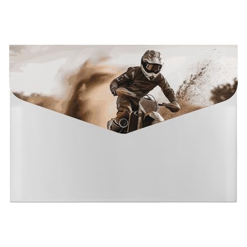 Akkordeon-Aktenordner, Fächermappe mit 6 Taschen, Motocross-Akkordeon-Ordner, tragbarer Dokumenten-Organizer, A4-Papier-Aktenhalter für Büro, Rechnungen, Quittungen von MNVTSKOP