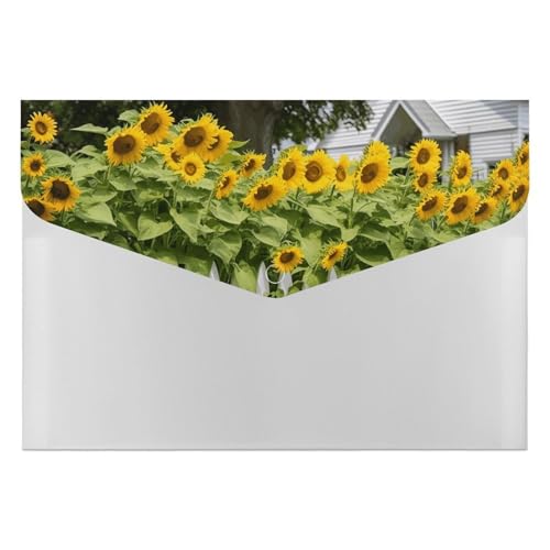 Akkordeon-Aktenordner, Fächermappe mit 6 Taschen, Sonnenblumen, weißer Lattenzaun, Akkordeon-Aktenordner, tragbarer Dokumenten-Organizer, Tasche, A4-Papieraktenhalter für Büro, Rechnungen, Quittungen Akkordeon-Aktenordner, Fächermappe mit 6 Taschen, Sonnenblumen, weißer Lattenzaun, Akkordeon-Aktenordner, tragbarer Dokumenten-Organizer, Tasche, A4-Papieraktenhalter für Büro, Rechnungen, Quittungen von MNVTSKOP