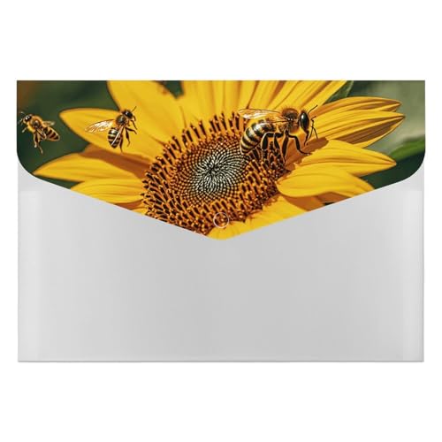 Akkordeon-Aktenordner, Fächermappe mit 6 Taschen, Sonnenblumen-Bienen, Akkordean-Ordner, tragbarer Dokumenten-Organizer, Tasche, A4-Papier-Aktenhalter für Büro, Rechnungen, Quittungen Akkordeon-Aktenordner, Fächermappe mit 6 Taschen, Sonnenblumen-Bienen, Akkordean-Ordner, tragbarer Dokumenten-Organizer, Tasche, A4-Papier-Aktenhalter für Büro, Rechnungen, Quittungen von MNVTSKOP