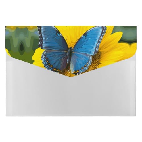 Akkordeon-Aktenordner, Fächermappe mit 6 Taschen, Sonnenblumen-Blau, Schmetterling, Akkordean-Ordner, Organizer, tragbare Dokumenten-Organizer, Tasche, A4-Papier-Aktenhalter für Büro, Rechnungen Akkordeon-Aktenordner, Fächermappe mit 6 Taschen, Sonnenblumen-Blau, Schmetterling, Akkordean-Ordner, Organizer, tragbare Dokumenten-Organizer, Tasche, A4-Papier-Aktenhalter für Büro, Rechnungen von MNVTSKOP