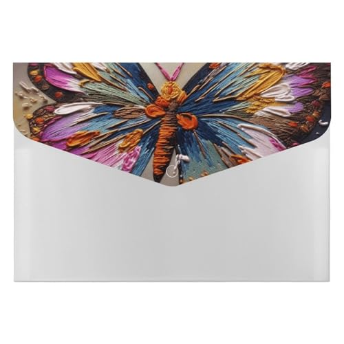 Akkordeon-Aktenordner, Fächermappe mit 6 Taschen, Stickerei, bunt, Schmetterling, Akkordean, Organizer, tragbare Dokumenten-Organizer, Tasche, A4-Papier-Aktenhalter für Büro, Rechnungen, Quittungen Akkordeon-Aktenordner, Fächermappe mit 6 Taschen, Stickerei, bunt, Schmetterling, Akkordean, Organizer, tragbare Dokumenten-Organizer, Tasche, A4-Papier-Aktenhalter für Büro, Rechnungen, Quittungen von MNVTSKOP