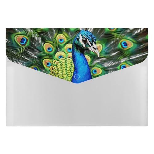 Akkordeon-Aktenordner, Fächermappe mit 6 Taschen, blauer Pfau, Akkordean-Ordner, tragbarer Dokumenten-Organizer, Tasche, A4-Papier-Aktenhalter für Büro, Rechnungen, Quittungen Akkordeon-Aktenordner, Fächermappe mit 6 Taschen, blauer Pfau, Akkordean-Ordner, tragbarer Dokumenten-Organizer, Tasche, A4-Papier-Aktenhalter für Büro, Rechnungen, Quittungen von MNVTSKOP