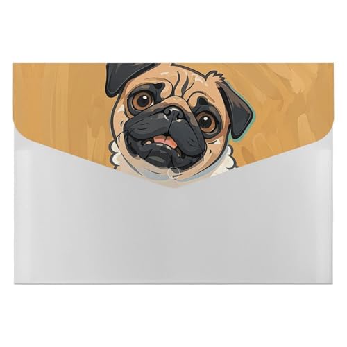Akkordeon-Aktenordner, Fächermappe mit 6 Taschen, lustiger Cartoon-Mops, Welpen, Hunde, Akkordean-Ordner, tragbarer Dokumenten-Organizer, Tasche, A4-Papier-Aktenhalter für Büro, Rechnungen, Quittungen Akkordeon-Aktenordner, Fächermappe mit 6 Taschen, lustiger Cartoon-Mops, Welpen, Hunde, Akkordean-Ordner, tragbarer Dokumenten-Organizer, Tasche, A4-Papier-Aktenhalter für Büro, Rechnungen, Quittungen von MNVTSKOP