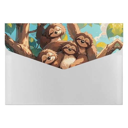 Akkordeon-Aktenordner, Fächermappe mit 6 Taschen, niedliches Faultier-Akkordean-Ordner, tragbarer Dokumenten-Organizer, A4-Papier-Aktenhalter für Büro, Rechnungen, Quittungen Akkordeon-Aktenordner, Fächermappe mit 6 Taschen, niedliches Faultier-Akkordean-Ordner, tragbarer Dokumenten-Organizer, A4-Papier-Aktenhalter für Büro, Rechnungen, Quittungen von MNVTSKOP