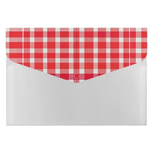 Akkordeon-Aktenordner, Fächermappe mit 6 Taschen, rot und weiß kariert, Akkordeon-Ordner, tragbarer Dokumenten-Organizer, Tasche, A4-Papieraktenhalter für Büro, Rechnungen, Quittungen Akkordeon-Aktenordner, Fächermappe mit 6 Taschen, rot und weiß kariert, Akkordeon-Ordner, tragbarer Dokumenten-Organizer, Tasche, A4-Papieraktenhalter für Büro, Rechnungen, Quittungen von MNVTSKOP