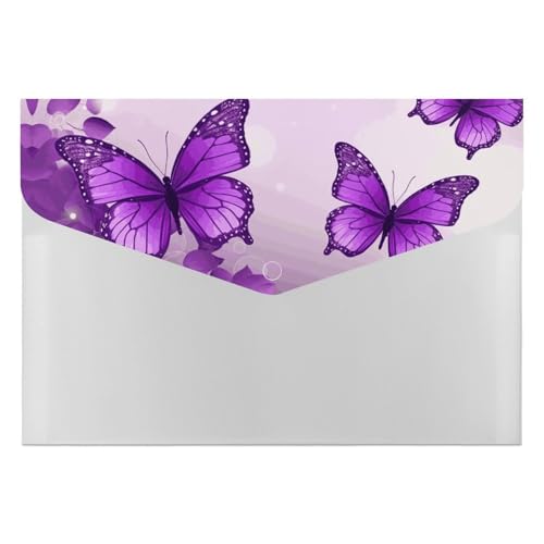 Akkordeon-Aktenordner, Fächermappe mit 6 Taschen, violette Schmetterlinge, Akkordean-Ordner, tragbare Dokumenten-Organizer, Tasche, A4-Papier-Aktenhalter für Büro, Rechnungen, Quittungen Akkordeon-Aktenordner, Fächermappe mit 6 Taschen, violette Schmetterlinge, Akkordean-Ordner, tragbare Dokumenten-Organizer, Tasche, A4-Papier-Aktenhalter für Büro, Rechnungen, Quittungen von MNVTSKOP
