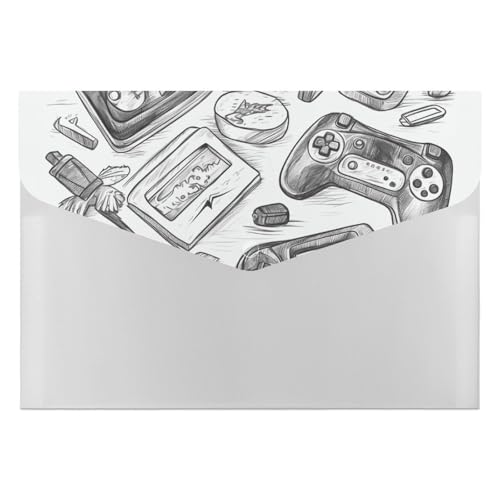 Akkordeon-Aktenordner, erweiterbarer Aktenordner mit 6 Taschen, monochrom, Skizzenstil, Gaming-Akkordean-Akkordeon-Ordner, tragbarer Dokumenten-Organizer, Tasche, A4-Papier-Aktenhalter für Büro Akkordeon-Aktenordner, erweiterbarer Aktenordner mit 6 Taschen, monochrom, Skizzenstil, Gaming-Akkordean-Akkordeon-Ordner, tragbarer Dokumenten-Organizer, Tasche, A4-Papier-Aktenhalter für Büro von MNVTSKOP