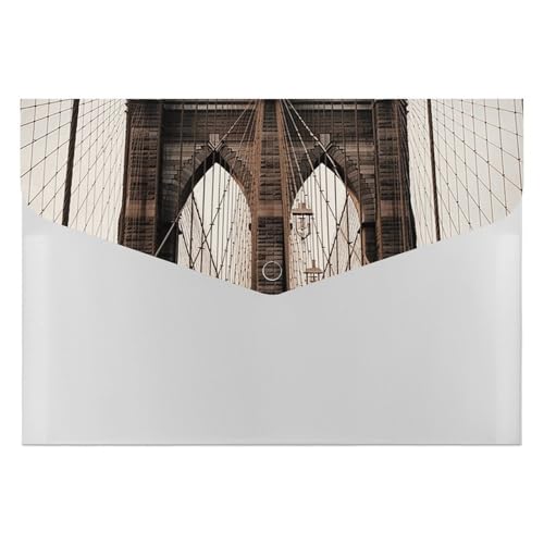 Akkordeon-Aktenordner mit 6 Fächern, Foto von Brooklyn Bridge, Akkordeon-Ordner, tragbarer Dokumenten-Organizer, Tasche, A4-Papieraktenhalter für Büro, Rechnungen, Quittungen Akkordeon-Aktenordner mit 6 Fächern, Foto von Brooklyn Bridge, Akkordeon-Ordner, tragbarer Dokumenten-Organizer, Tasche, A4-Papieraktenhalter für Büro, Rechnungen, Quittungen von MNVTSKOP