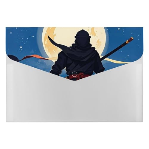 Akkordeon-Aktenordner mit 6 Fächern, Mondschein-Aquarell-Stil, Ninja-Akkordean-Ordner, tragbarer Dokumenten-Organizer, A4-Papier-Aktenhalter für Büro, Rechnungen, Quittungen von MNVTSKOP