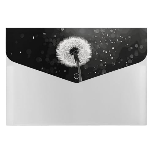 Akkordeon-Aktenordner mit 6 Fächern, Pusteblumen-Motiv, Schwarz und Weiß, Akkordeon-Ordner, tragbarer Dokumenten-Organizer, Tasche, A4-Papier-Aktenhalter für Büro, Rechnungen, Quittungen Akkordeon-Aktenordner mit 6 Fächern, Pusteblumen-Motiv, Schwarz und Weiß, Akkordeon-Ordner, tragbarer Dokumenten-Organizer, Tasche, A4-Papier-Aktenhalter für Büro, Rechnungen, Quittungen von MNVTSKOP
