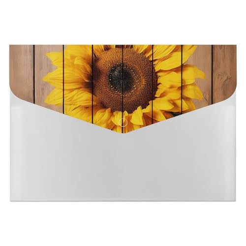 Akkordeon-Aktenordner mit 6 Fächern, Sonnenblume mit Holz, Akkordeon-Ordner, tragbarer Dokumenten-Organizer, Tasche, A4-Papieraktenhalter für Büro, Rechnungen, Quittungen Akkordeon-Aktenordner mit 6 Fächern, Sonnenblume mit Holz, Akkordeon-Ordner, tragbarer Dokumenten-Organizer, Tasche, A4-Papieraktenhalter für Büro, Rechnungen, Quittungen von MNVTSKOP