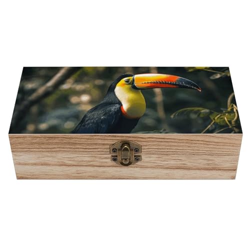 MNVTSKOP Aufbewahrungsbox aus Holz, bunte Tukan-Schmuckschatullen mit Scharnierdeckel, dekorative Boxen für Andenken, Heimdekoration MNVTSKOP Aufbewahrungsbox aus Holz, bunte Tukan-Schmuckschatullen mit Scharnierdeckel, dekorative Boxen für Andenken, Heimdekoration von MNVTSKOP