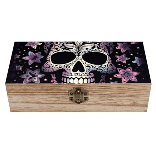 MNVTSKOP Aufbewahrungsbox aus Holz, coole Totenkopf-Schmuckschatullen mit Scharnierdeckel, dekorative Boxen für Andenken, Heimdekoration MNVTSKOP Aufbewahrungsbox aus Holz, coole Totenkopf-Schmuckschatullen mit Scharnierdeckel, dekorative Boxen für Andenken, Heimdekoration von MNVTSKOP