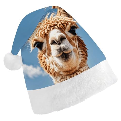 MNVTSKOP Plüsch-Weihnachtsmütze, Alpaka, Lama, bedruckt, Weihnachtsmannmütze, Uni, Weihnachtsmütze für Weihnachten, Neujahr, festliche Feiertagsparty MNVTSKOP Plüsch-Weihnachtsmütze, Alpaka, Lama, bedruckt, Weihnachtsmannmütze, Uni, Weihnachtsmütze für Weihnachten, Neujahr, festliche Feiertagsparty von MNVTSKOP