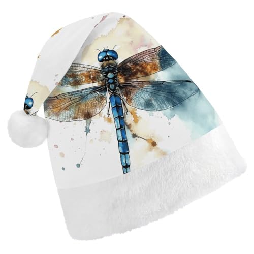 MNVTSKOP Plüsch-Weihnachtsmütze, Aquarell, Libelle, bedruckt, Weihnachtsmannmütze, Uni, Weihnachtsmütze für Weihnachten, Neujahr, festliche Feiertagsparty MNVTSKOP Plüsch-Weihnachtsmütze, Aquarell, Libelle, bedruckt, Weihnachtsmannmütze, Uni, Weihnachtsmütze für Weihnachten, Neujahr, festliche Feiertagsparty von MNVTSKOP
