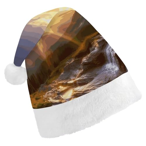 MNVTSKOP Plüsch-Weihnachtsmütze, Berg, Sonnenaufgang, Landschaft, bedruckt, Weihnachtsmannmütze, Uni, Weihnachtsmütze für Weihnachten, Neujahr, festliche Feiertagsparty MNVTSKOP Plüsch-Weihnachtsmütze, Berg, Sonnenaufgang, Landschaft, bedruckt, Weihnachtsmannmütze, Uni, Weihnachtsmütze für Weihnachten, Neujahr, festliche Feiertagsparty von MNVTSKOP
