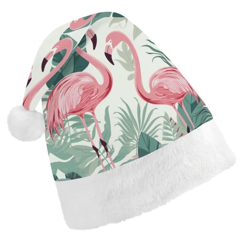 MNVTSKOP Plüsch-Weihnachtsmütze, Cartoon-Flamingo-Blätter, bedruckt, Weihnachtsmannmütze, Uni, Weihnachtsmütze für Weihnachten, Neujahr, festliche Feiertagsparty MNVTSKOP Plüsch-Weihnachtsmütze, Cartoon-Flamingo-Blätter, bedruckt, Weihnachtsmannmütze, Uni, Weihnachtsmütze für Weihnachten, Neujahr, festliche Feiertagsparty von MNVTSKOP