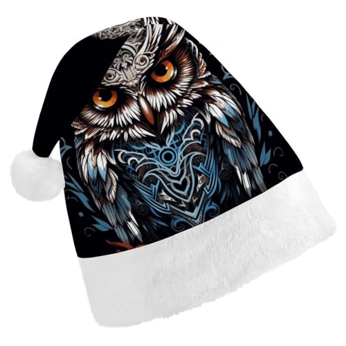 MNVTSKOP Plüsch-Weihnachtsmütze, Eule, bedruckt, Weihnachtsmannmütze, Uni, Weihnachtsmütze für Weihnachten, Neujahr, festliche Feiertagsparty MNVTSKOP Plüsch-Weihnachtsmütze, Eule, bedruckt, Weihnachtsmannmütze, Uni, Weihnachtsmütze für Weihnachten, Neujahr, festliche Feiertagsparty von MNVTSKOP