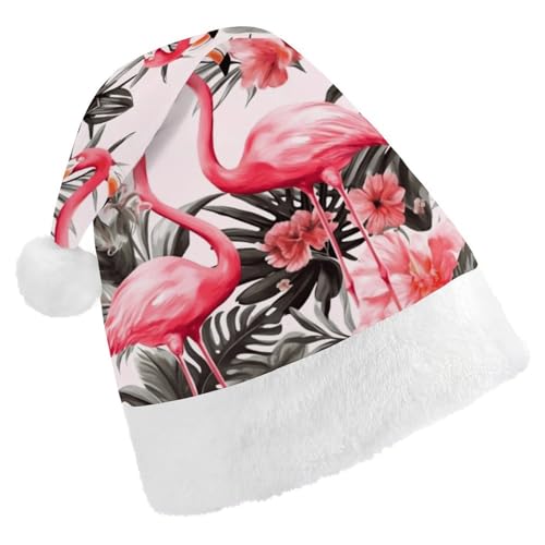MNVTSKOP Plüsch-Weihnachtsmütze, Flamingo-Blumendruck, Weihnachtsmannmütze, Uni, Weihnachtsmütze für Weihnachten, Neujahr, festliche Feiertagsparty MNVTSKOP Plüsch-Weihnachtsmütze, Flamingo-Blumendruck, Weihnachtsmannmütze, Uni, Weihnachtsmütze für Weihnachten, Neujahr, festliche Feiertagsparty von MNVTSKOP