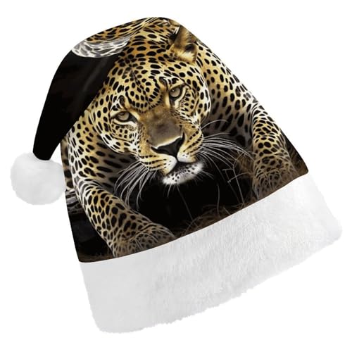 MNVTSKOP Plüsch-Weihnachtsmütze, Leopardenmuster, Uni, Weihnachtsmütze für Weihnachten, Neujahr, festliche Feiertagsparty MNVTSKOP Plüsch-Weihnachtsmütze, Leopardenmuster, Uni, Weihnachtsmütze für Weihnachten, Neujahr, festliche Feiertagsparty von MNVTSKOP
