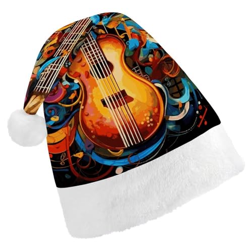 MNVTSKOP Plüsch-Weihnachtsmütze, Musik-Serie, bedruckt, Weihnachtsmannmütze, Uni, Weihnachtsmütze für Weihnachten, Neujahr, festliche Feiertagsparty MNVTSKOP Plüsch-Weihnachtsmütze, Musik-Serie, bedruckt, Weihnachtsmannmütze, Uni, Weihnachtsmütze für Weihnachten, Neujahr, festliche Feiertagsparty von MNVTSKOP