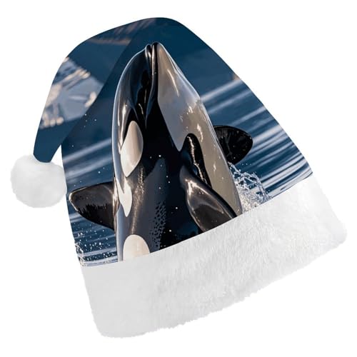 MNVTSKOP Plüsch-Weihnachtsmütze, Orca-Killer-Wal, bedruckt, Weihnachtsmannmütze, Uni, Weihnachtsmütze für Weihnachten, Neujahr, festliche Feiertagsparty MNVTSKOP Plüsch-Weihnachtsmütze, Orca-Killer-Wal, bedruckt, Weihnachtsmannmütze, Uni, Weihnachtsmütze für Weihnachten, Neujahr, festliche Feiertagsparty von MNVTSKOP