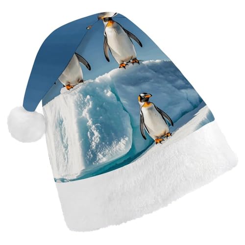MNVTSKOP Plüsch-Weihnachtsmütze, Pinguine auf dem Eisberg, bedruckte Weihnachtsmannmütze, Uni, Weihnachtsmütze für Weihnachten, Neujahr, festliche Feiertagsparty MNVTSKOP Plüsch-Weihnachtsmütze, Pinguine auf dem Eisberg, bedruckte Weihnachtsmannmütze, Uni, Weihnachtsmütze für Weihnachten, Neujahr, festliche Feiertagsparty von MNVTSKOP